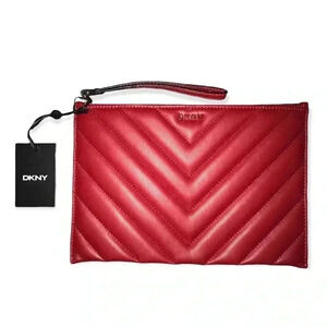 DKNY Quilted Chevron Print Wristlet